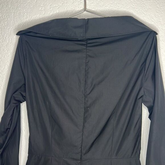 NWT Max Mara Squaw Gathered Cotton Poplin Shirt Dress Black Size 6 - Picture 8 of 16